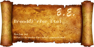Brendörfer Etel névjegykártya